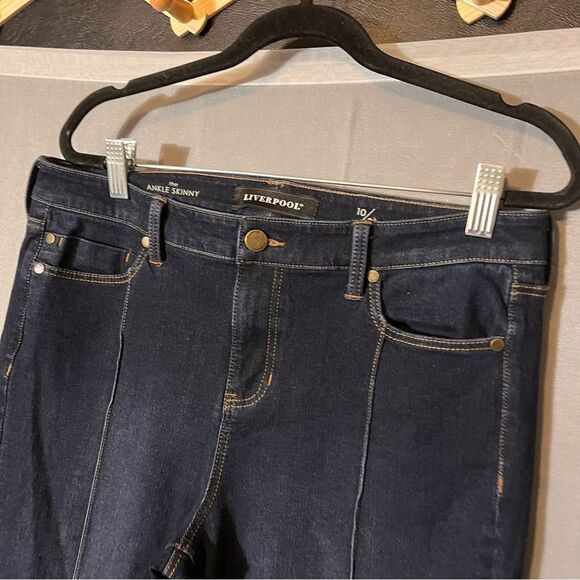 Liverpool Dark Wash The Ankle Skinny Jeans Size 10/30 - Picture 4 of 8